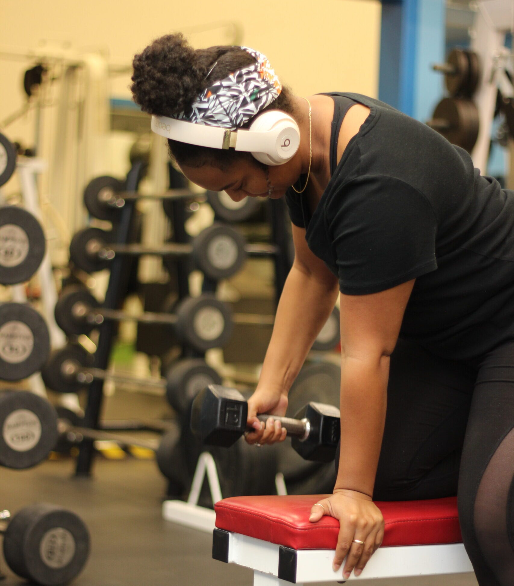 People working out in the Parkside Fitness weight room