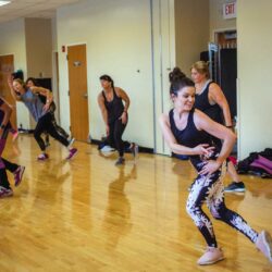 A group of people doing Zumba at Parkside Fitness