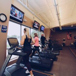 People running and walking on treadmills at Parkside Fitness