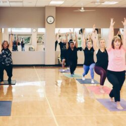 A group of people doing yoga at Parkside Fitness